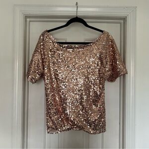 Off the Shoulder Sequin Rose Gold Women's Top